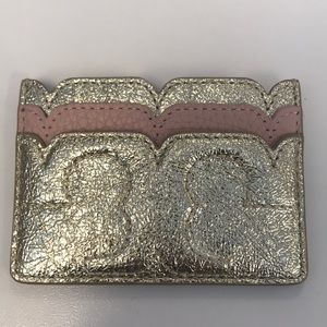 NWOT- Tory Burch Scallop Metallic Card Case